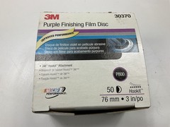 3M 30370 Hookit 3 In. 800 Grit Purple Finishing Film Sanding Disc (50/Box)