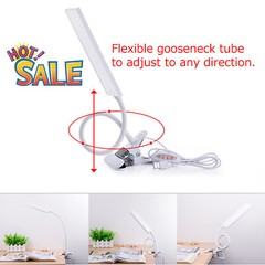 Adjustable LED Lamp Dimmable Clip-On Desk Lamp Flexible Reading Light Flexible