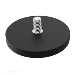 66mm Neodymium Rubber Pot Magnet with Male Threaded Stud N52 (4 Pack)