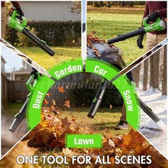 Cordless Leaf Blower 750CFM/200MPH & 6 Speed Levels Electric W/2 Batteries 4.0Ah