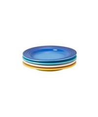 Le Creuset Plates 17cm Set of 4 RIVIERA Collection Teal Meringue Azure Nectar