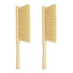 2pcs Wooden Dust Brush 14 Inch Hand Broom Cleaning Brush Soft Bristle Yellow