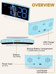 Loud Alarm Clock for Heavy Sleepers Adults,Kids,Teens,Desk Clock with USB Por…