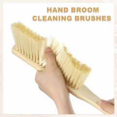 2pcs Wooden Dust Brush 14 Inch Hand Broom Cleaning Brush Soft Bristle Yellow