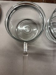 Vintage PYREX Flameware Clear Glass Double Boiler Two-Piece Saucepan Set no lid