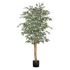Uimoso 5FT Artificial Ficus Tree Tall Faux Plant with Black Pot for Indoor Decor