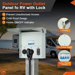 Temporary Power Outlet Panel RV Electrical Panel 20Amp 30Amp 50 Amp Outlet Box