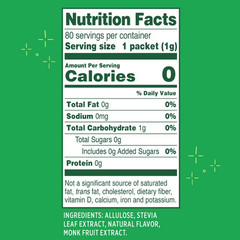 Whole Earth Zero Calorie Stevia,Monk Fruit & Allulose Sweetener Packets,80 Count
