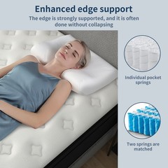 10″12″14″ Twin Full Queen King Size Mattress in a Box Hybrid Spring Memory Foam