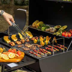 Royal Gourmet Offset Smoker 27.44-in W Black Barrel Charcoal Grill