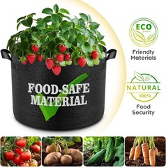 Jorvila 5pk 5Gal Heavy Duty 300G Fabric Planter Bags for Tomato Potato