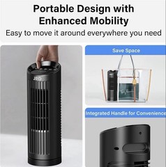 13” Tower Fan for Bedroom, Quiet Cooling Desk Fan with Remote, 80° Oscillating