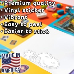 Snoopy Waving Cartoon White Vinyl Decal Window Laptop Bumper Sticker 8×4.2 in