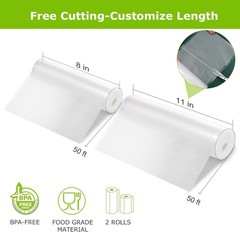 8″x50′ 11″x50′ Vacuum Sealer Rolls Commercial Grade Food Saver Storage Bags 4Mil