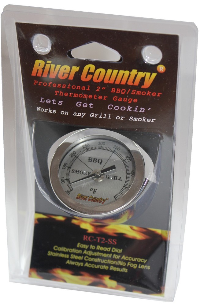 2″ RIVER COUNTRY SS DIAL BBQ CHARCOAL GAS ELECTRIC GRILL SMOKER PIT THERMOMETER