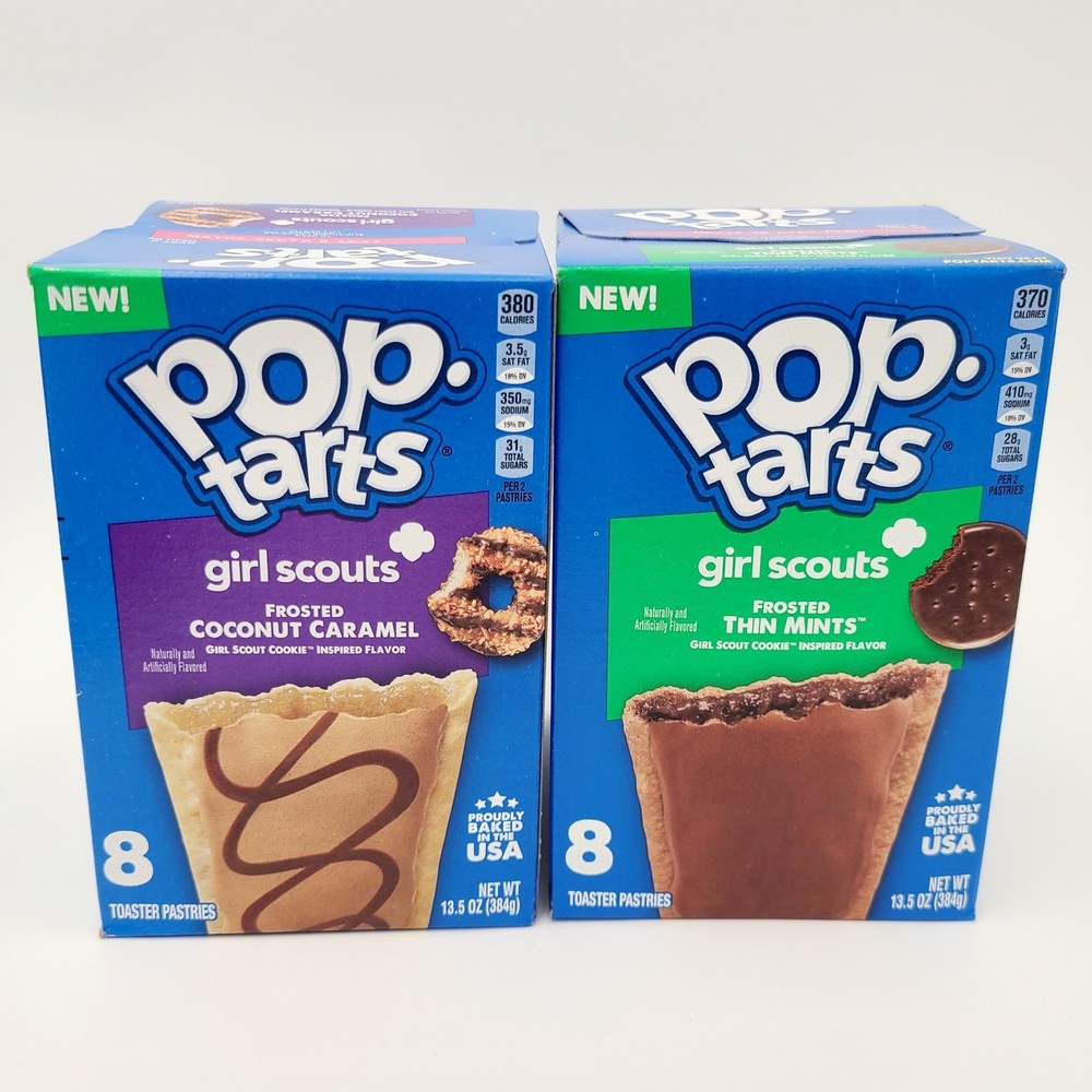 2 Boxes Pop-Tart Girl Scouts Cookie Thin Mints Coconut Caramel Limited Edition