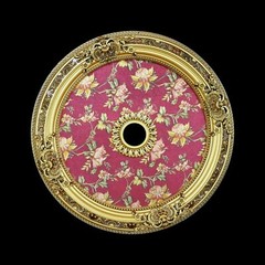 36″ ROUND CHANDELIER CEILING MEDALLION RED WILD FLORAL FOYER DINING ROOM BEDROOM