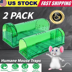 2 Pack Humane Mouse Traps Live Catch & Release No Kill Rat Mice Trap Reusable