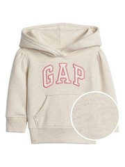 GAP baby girls Logo Pullover Hoodie Sweatshirt, Heather Grey, 6-12 Months US
