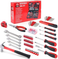 175-Piece Alloy Steel Home Auto Tool Kit in Portable Storage Case