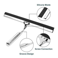 Stainless Steel All-Purpose Squeegee Shower Cleaner Doors Bathroom Windows Glass