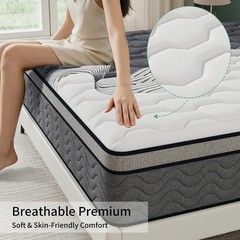 12″ Dual Firm Soft Hybrid Mattress Memory Foam Spring Full Queen King in a Box