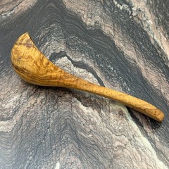 10″ Olive Wood Ladle Handmade in Tunisia, Gorgeous Unique Wood Characteristics