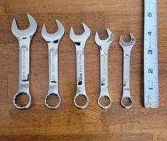 Craftsman VV STUBBY Short SAE 12-Point Combination Wrench Set of 5 Made in USA