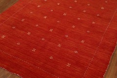 Rust Indian Tribal Style Rug 5×6 Hand-knotted Wool Oriental Carpet for Any Room