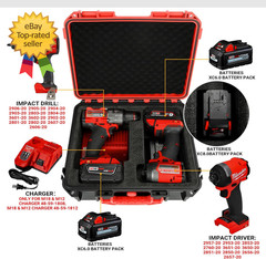Tool Case for Milwaukee M18 Impact Drill Driver Combo Kit Tool Box for Milwauke