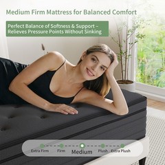 12″ 14″ Mattress in a box Twin Full Queen King Hybrid Spring Medium Firm Black