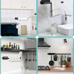 Holder Kitchen Roll Towel Paper Rack Under Cabinet Wall Toilet Self Adhesive