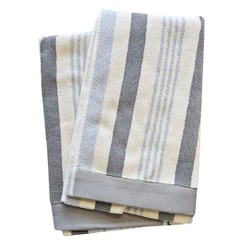 Hotel & Spa Pool Beach Towels 100% Ring Spun Cotton Gray Striped Hanging Loop