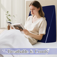 Satin Wedge Pillow Cover 25″X25″X8″ – Soft Breathable Zippered Wedge Pillow Case