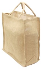 Natural Burlap Shopping Bags – 16″ x 17″ x 8″ – Large Jute Grocery Tote Sack
