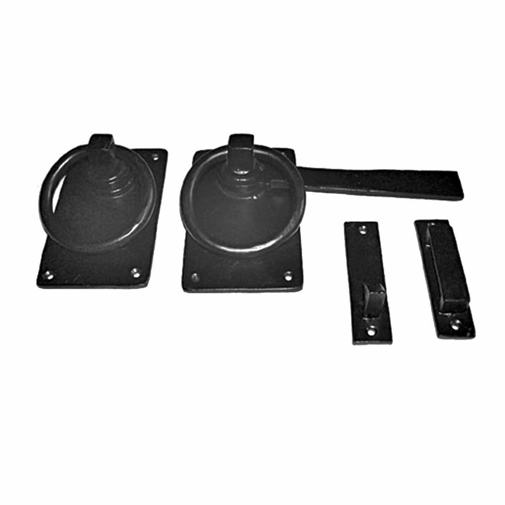 Door Lock Latch 6.5 in. Black Wrought Iron Gate Latch Garage Barn Door Lock w…