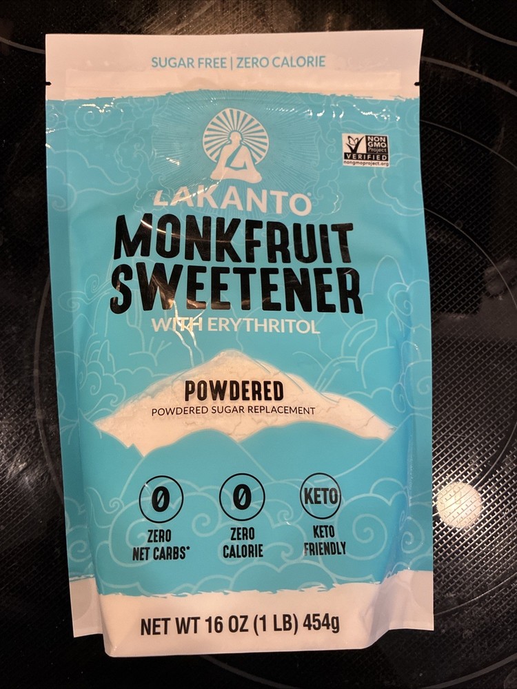 Lakanto Powdered Monkfruit Sweetener with Erythritol – Sugar Free 16 oz