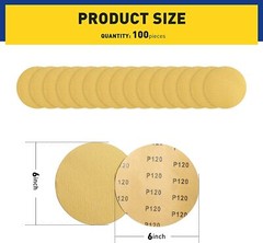 6″ Inch 60-800 Grit 50/100-PACK DA Sanding Disc PSA Sandpaper Roll -Sticky Back
