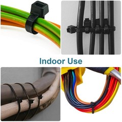Black Zip Ties Assorted 12+8+6+4 inch, 200 Pack, 4+6+8+12 (200 Pack),