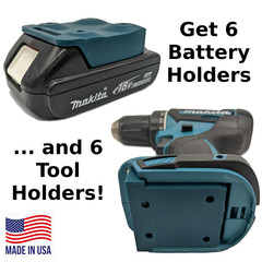 COMBO 6 / 6 Pack Makita 18V Battery and Tool Mounts / Holders – MADE IN USA