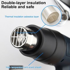 2500W Electric Heat Gun with LCD Display, Dual Temperature Control+4 Nozzles