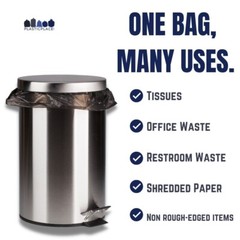 Plasticplace 12-16 Gallon Trash Bags – Black, Case of 250 Garbage Bags