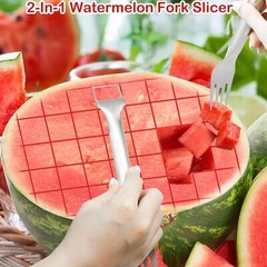 Watermelon Slicer Cutter,2-in-1 Fork Stainless Steel Fruit Cutting Artifact Lot
