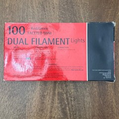 Red Green 100 Red Green Faceted Mini Dual Filament Christmas Lights 33ft NEW