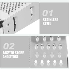 Kitchen Stainless Steel 4-Sided Box Food Grater Vegetable Cheese Slicer Shredder