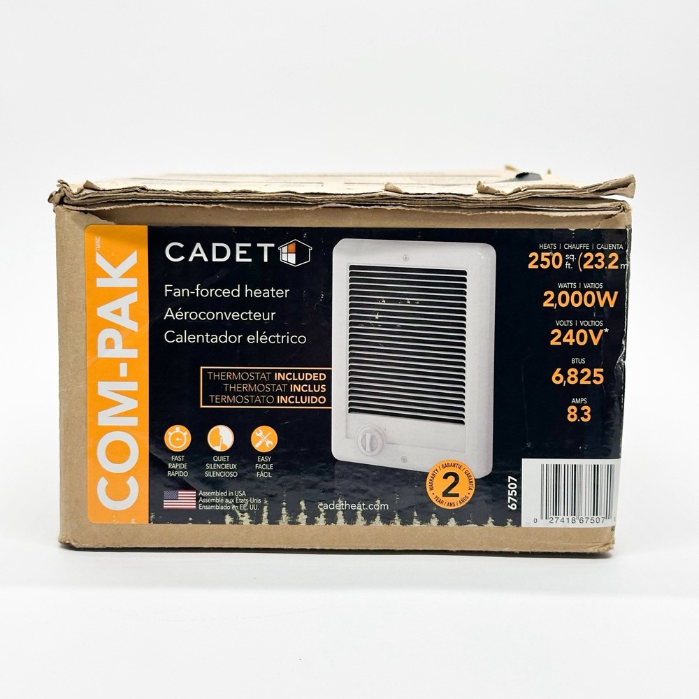 Cadet CSC202TW 67507 Wall Fan Heater, 2000 Watt, 240 V, White