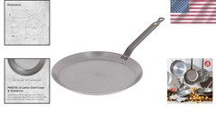 Crepe Pan Non Stick Carbon Steel 12 Inch for Tortillas Pancakes Cookware