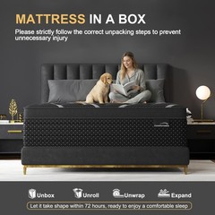12″ 14″Twin Full Queen King Size Gel Memory Foam Spring Mattress In A Box