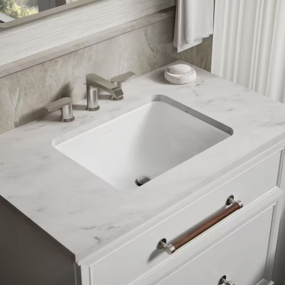 Caxton 20.4 In. X 19.75 In. Undermount Bathroom Sink in White Vitreous China