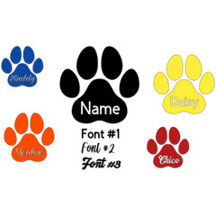 Custom Name Paw Sticker Vinyl Decal – Dog Cat Pet Puppy Love Wall Decor Car